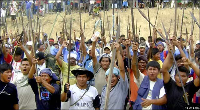 Protesta indígena en Bagua