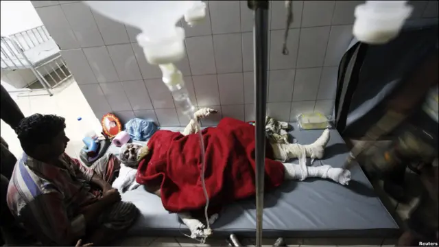 Пострадавший в больнице с родственниками