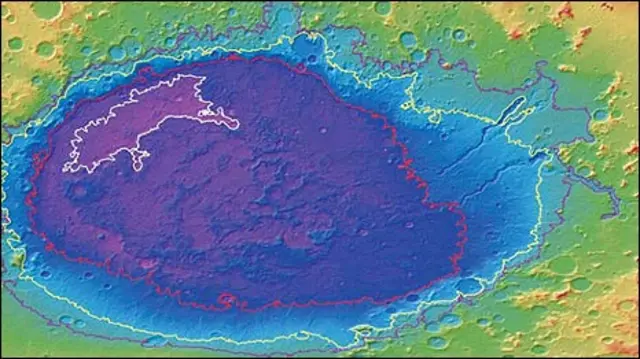 मंगल ग्रह पर हेलास गह्वर में कभी विशाल समुद्र हुआ करता था