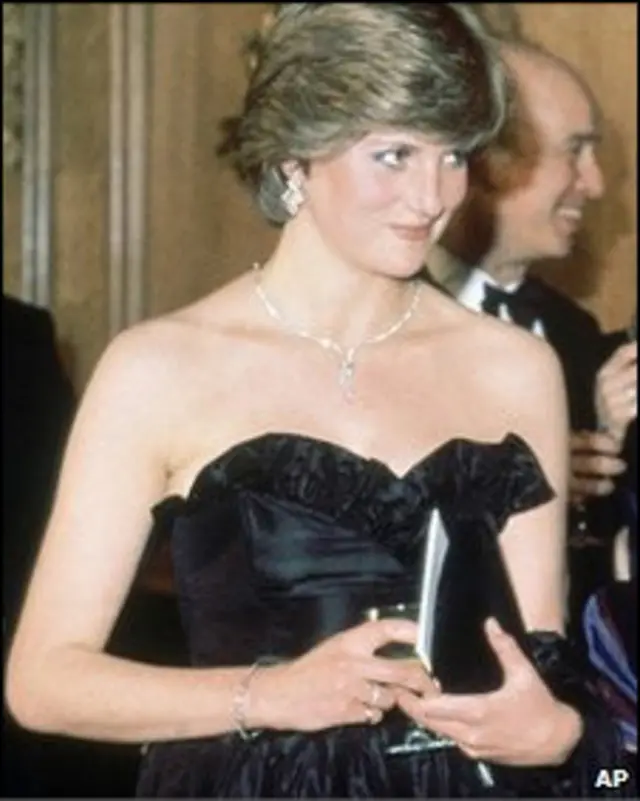 Леди Диана Спенсер в черном платье