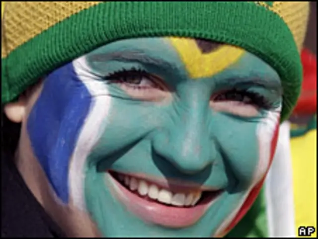 Hincha de Sudáfrica en Johannesburgo