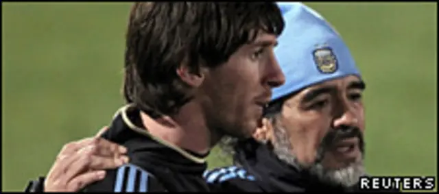 Lionel Messi y Diego Maradona