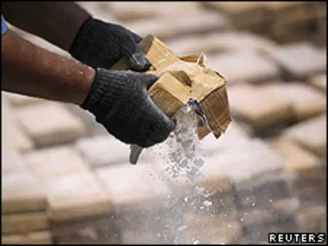 Imagen de archivo de cocaína incautada.