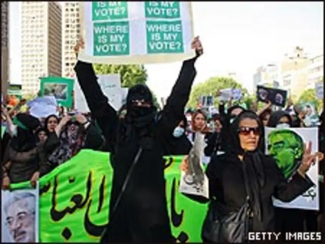 Aksi unjuk rasa pasca pilpres di Iran, 2009