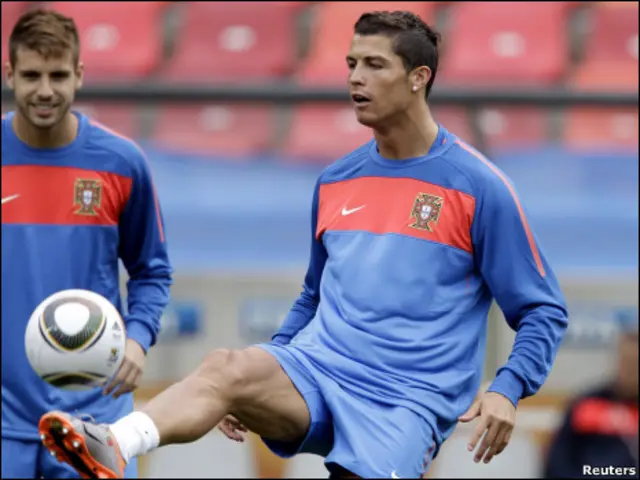 رونالدو خلال التدريب