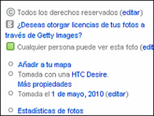 Imagen de una página en Flickr