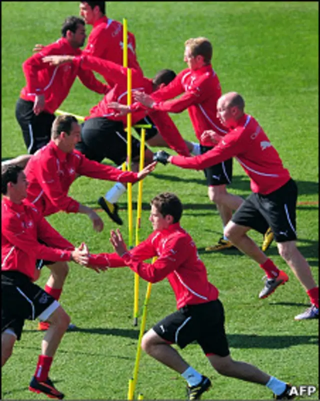 Suiza en un entrenamiento