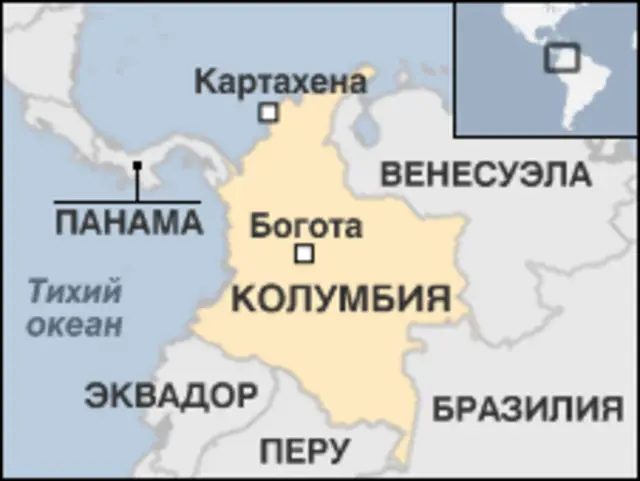 Карта Колумбии