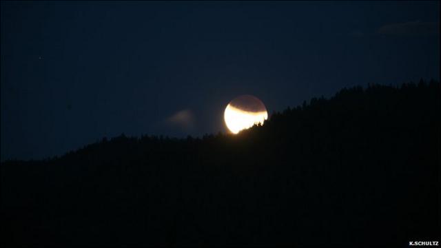 Eclipse lunar en Montana, Estados Unidos.