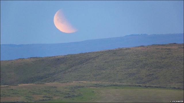 Eclipse lunar en Ephrata, Washington, Estados Unidos.