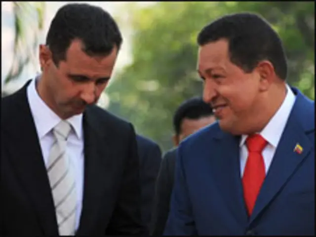 الاسد وتشافيز