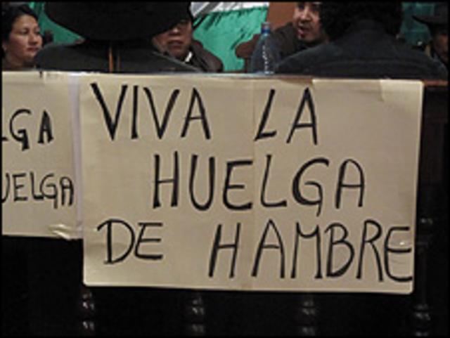 Diputados indígenas bolivianos en huelga de hambre