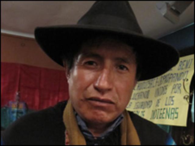 Rafael Quispe, dirigente de indígenas del occidente de Bolivia