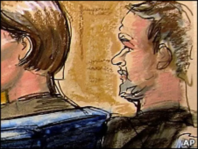 Скетч из зала суда в Нью-Йорке