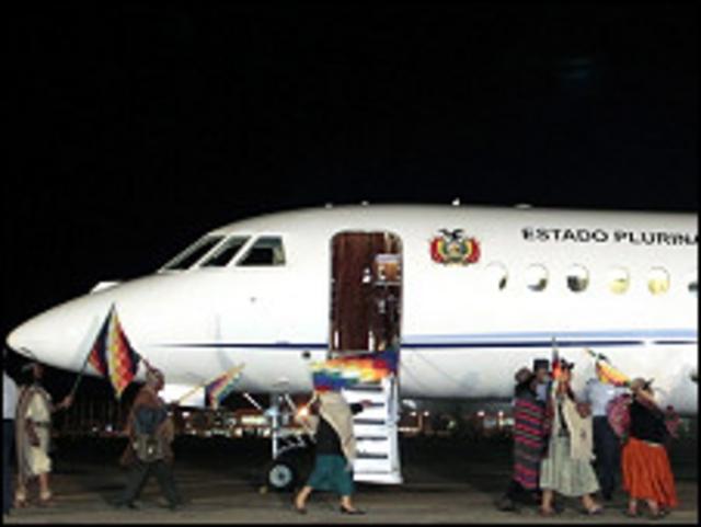 Nuevo avión presidencial de Evo Morales.