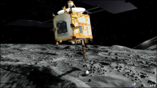 Зонд "Хаябуса" на поверхности астероида