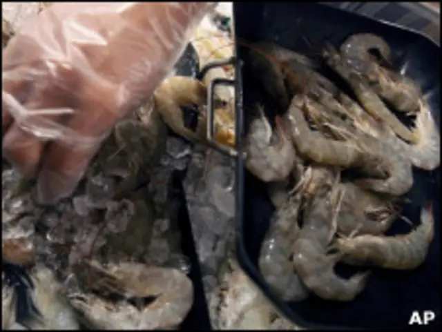 Выловленные креветки