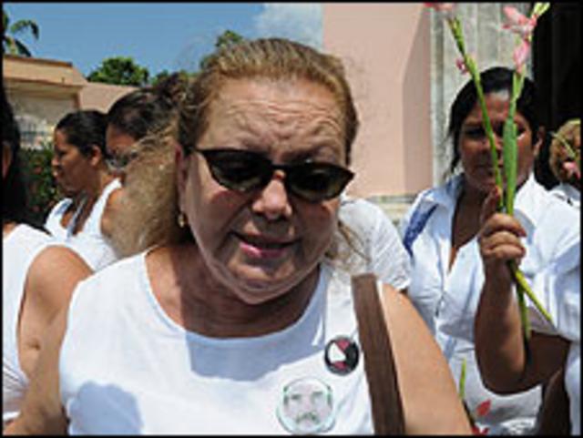 Laura Pollán, dirigente de las Damas de Blanco. Foto de Raquel Pérez