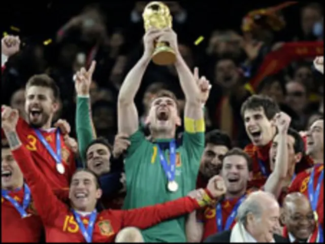 Spain lifted the Cup