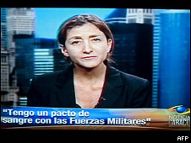 Imagen de la entrevista televisada a Ingrid Betancourt