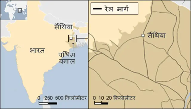 ट्रेन दुर्घटना का नक़्शा