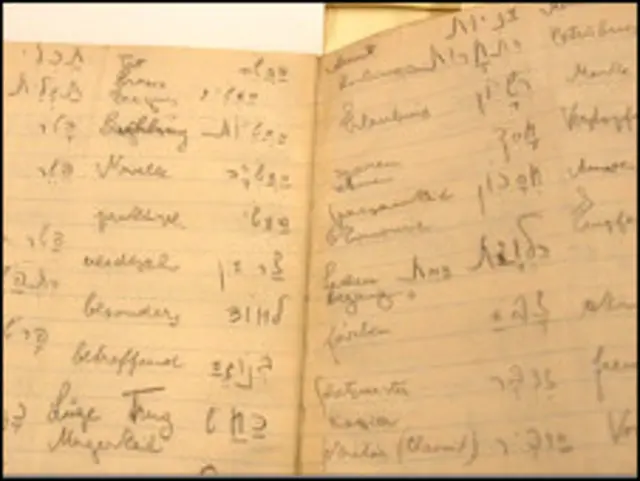 دفترچه کافکا مربوط به دهه ۱۹۲۰ نشان می دهد که او در حال آموختن زبان عبری بوده است