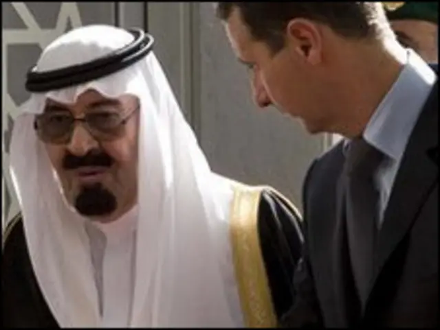 Presiden Suriah Bashar al-Assad dan Raja Arab Saudi Abdullah 