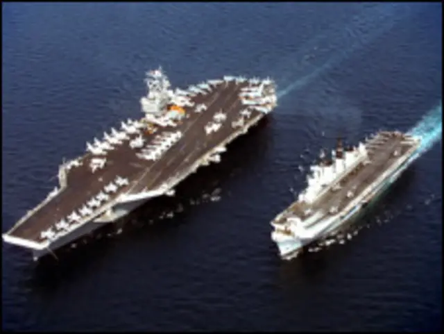 ناوهای هواپیمابر آمریکا در خلیج فارس - US Defense Dept