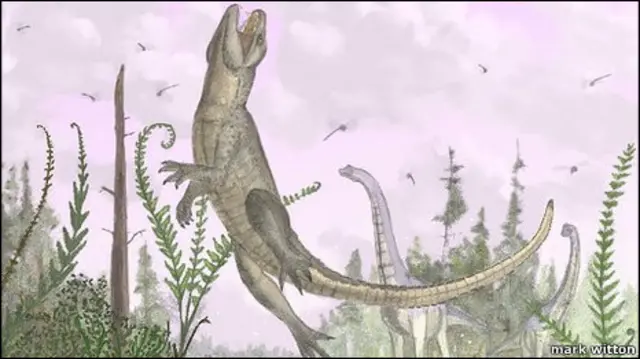 Ископаемая крокодилоподобная рептилия