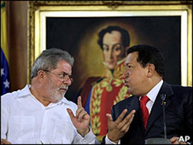 Presidentes Luiz Inacio Lula da Silva y Hugo Chávez