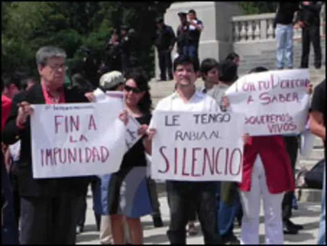 Protesta de periodistas en México