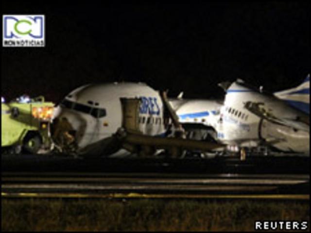 Accidente de avión en Colombia. Imagen del canal RCN.
