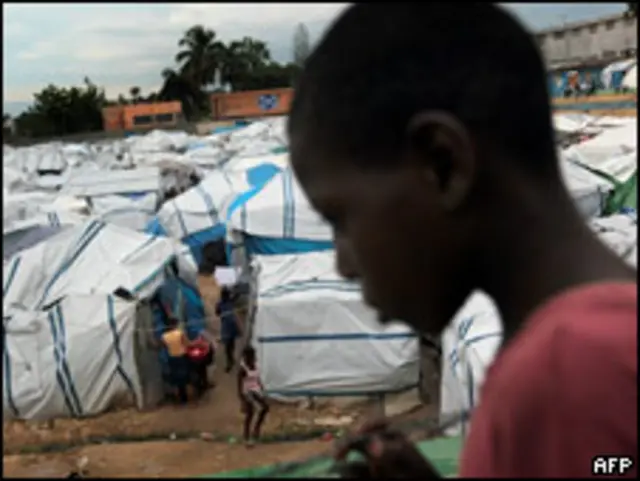 Campo de refugiados en Haití