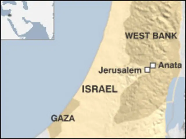 peta lokasi Anata, Tepi Barat