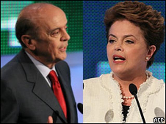 Dilma Rousseff y José Serra