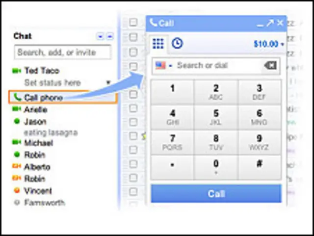 Телефонные звонки через Gmail