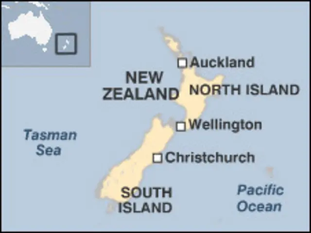 Peta lokasi Selandia Baru