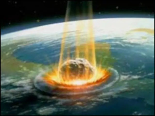 تصویر خیالی از برخورد شهاب سنگی به زمین