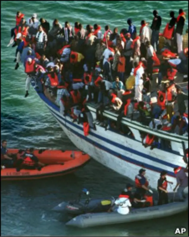 Imigrantes haitianos tentando entrar nos EUA (arquivo)