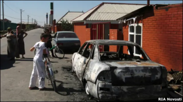 Последствия атаки боевиков на Центорой 29 августа 2010 г.