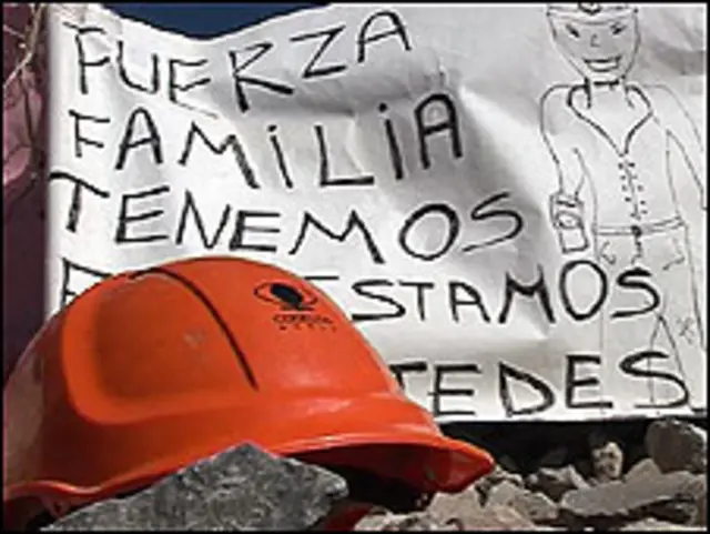 Mensaje de alivio a los mineros