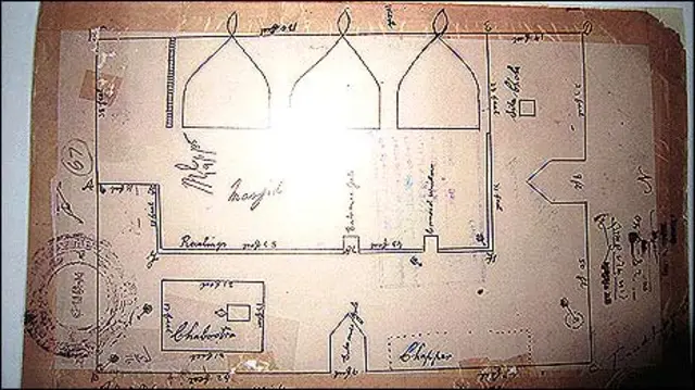 1885 का विवादित स्थान का नक़्शा