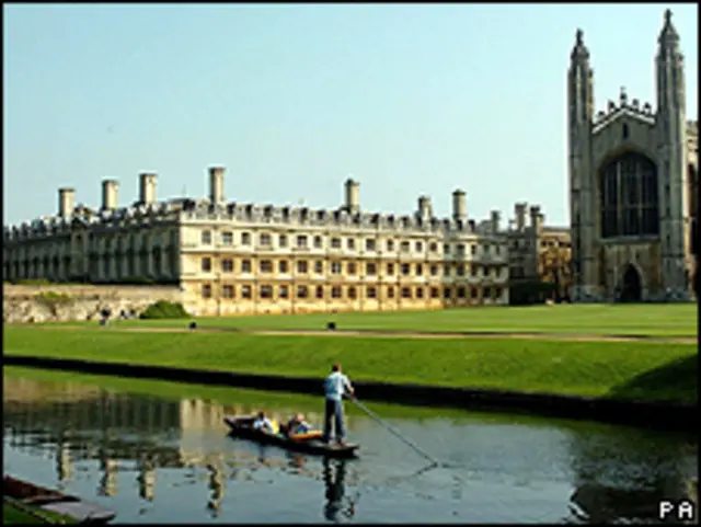 Vista de la Universidad de Cambridge