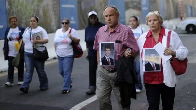 Manifestación de las víctimas