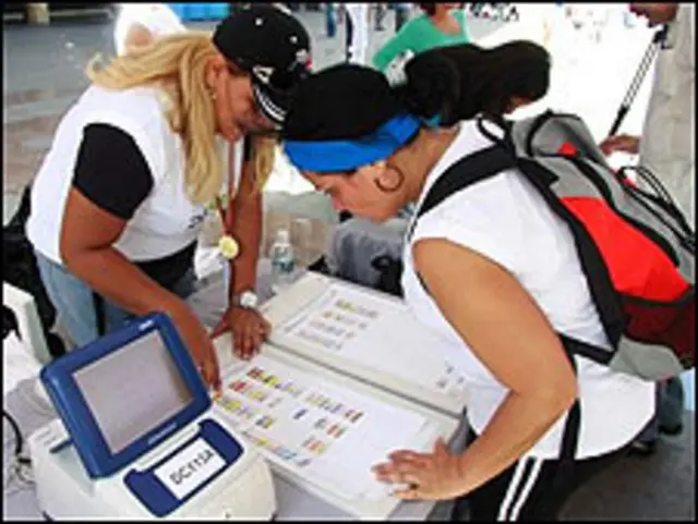 Simulacro de votación. (Foto cortesía del CNE).
