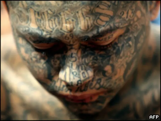 Integrante de la "Mara 18"