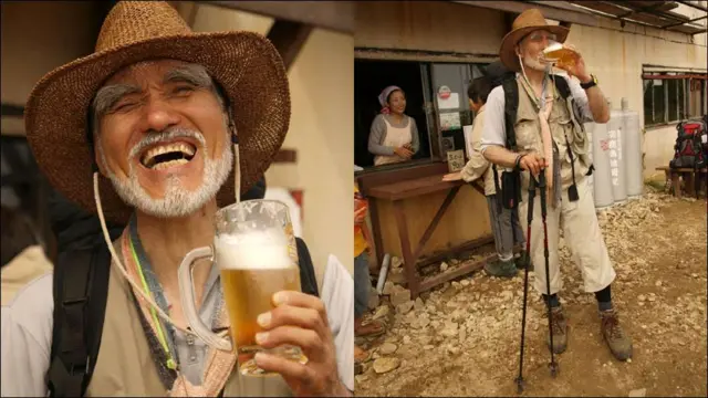 Японія. Юра Окамото: Альпінізм - одне із найулюбленіших занять японських пенсіонерів, яких часто шанобливо називають "Дзі-сан", що означає "пан дідусь". "Я виліз сам на себе! - заявляє Дзі-сан на фотографії, стоячи на верхівці під назвою Дзі-га-Таке (пік Старого)". Пиво, яке до альпіністських притулків доправляють гелікоптерами, - задоволення не з дешевих. Але японські пенсіонери, особливо ті, що вийшли на пенсію до колапсу економіки в 90-ті, можуть собі дозволити таку розкіш.