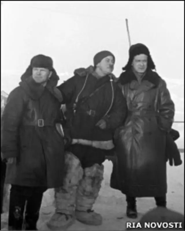 Папанин и члены полярной экспедиции, 1938 год