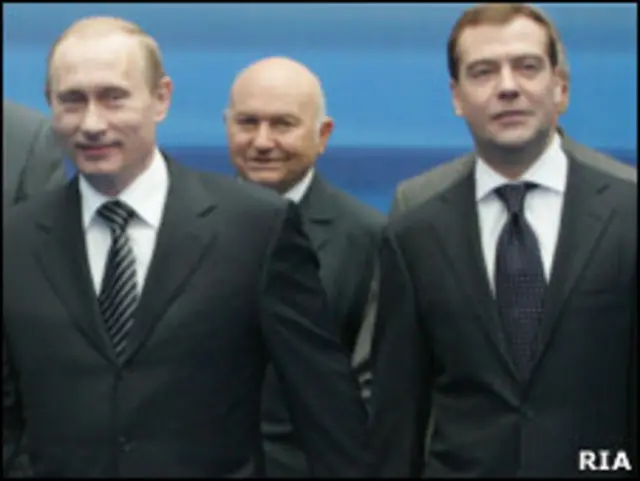 Путин, Лужков, Медведев
