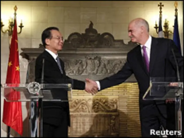 温家宝与希腊总理帕潘德里